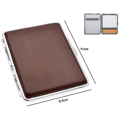 PITILLERA EXTRA LARGA PIEL MARRON SIMIL SERPIENTE