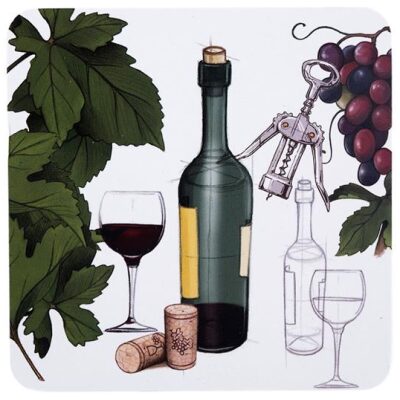 POSAVASOS DECORADO BODEGA VINOS