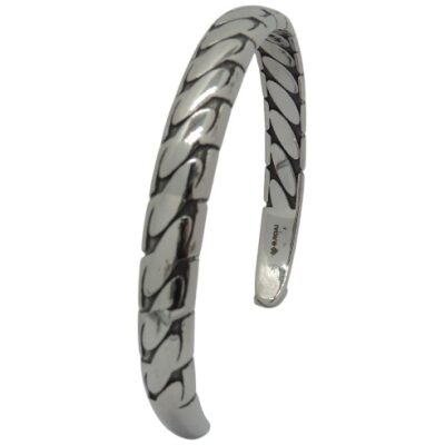 PULSERA RIGIDA ACERO TRANZADO 7 MM 