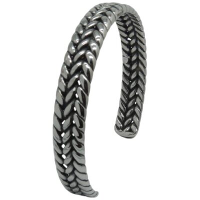 PULSERA RIGIDA ACERO TRENZADO 10 MM 