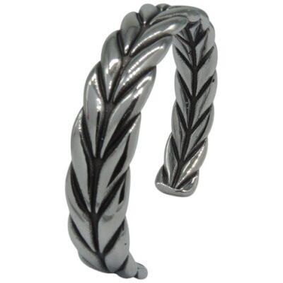 PULSERA RIGIDA ACERO TRENZADO 12 MM 