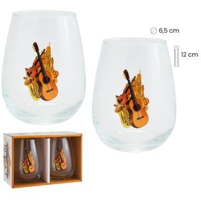 SET 2 VASOS INSTRUMENTOS MUSICALES