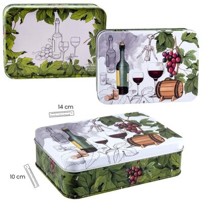 SET VINOS 3 PZAS  LATA DECORADA VINOS  TERMOMETRO
