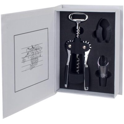 SET VINOS CAJA LIBRO BLANCO 4 PZAS