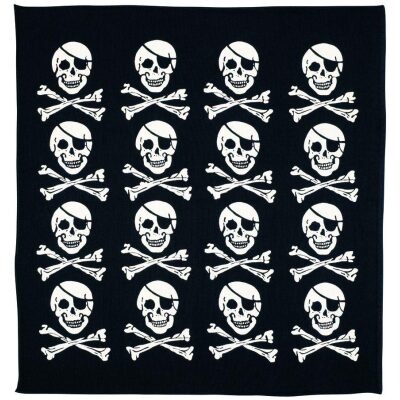 PAÑUELO PIRATA NEGRO CALAVERAS