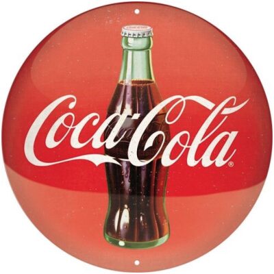 PLACA METAL REDONDA COCA COLA 35 CM 
