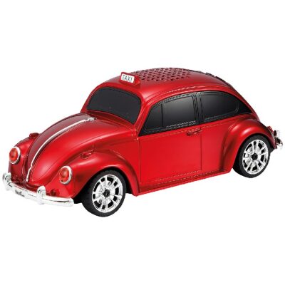 RADIO ALTAVOZ COCHE VINTAGE TIPO BEETLE ROJO