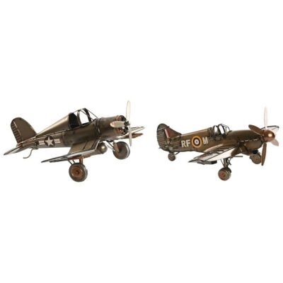 AVION CAZA RETRO METAL ENVEJECIDO 2 MOD