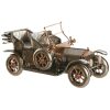 COCHE RETRO METAL ENVEJECIDO 35 CM  CON CAPOTA