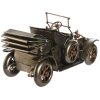 COCHE RETRO METAL ENVEJECIDO 35 CM  CON CAPOTA