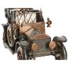 COCHE RETRO METAL ENVEJECIDO 35 CM  CON CAPOTA