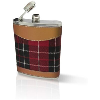 PETACA 8 OZ  CUADROS ESCOCESES 2 COL