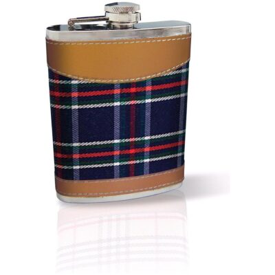 PETACA 8 OZ  CUADROS ESCOCESES 2 COL