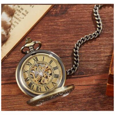 RELOJ BOLSILLO CUERDA BRONCE TAPA CEN Nº ROMANOS