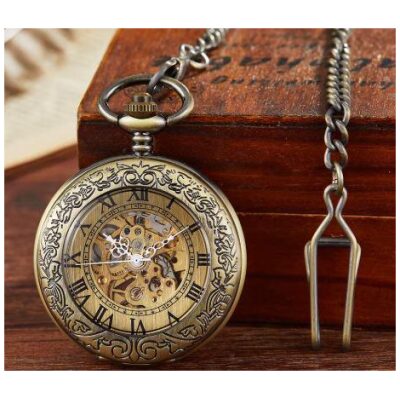 RELOJ BOLSILLO CUERDA BRONCE TAPA CEN Nº ROMANOS