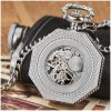 RELOJ BOLSILLO CUERDA OCTOGONAL SILVER Y DORADO