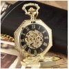 RELOJ BOLSILLO CUERDA OCTOGONAL SILVER Y DORADO