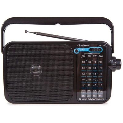 RADIO 4 BANDAS A LA RED Y RECARGABLE NEGRA