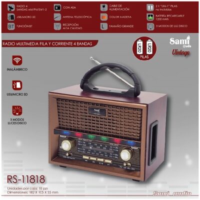 RADIO SAMI VINTAGE ASA 4 BANDAS LUMINOSAS