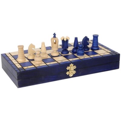 AJEDREZ MADERA ROYAL MINI AZUL 32X32