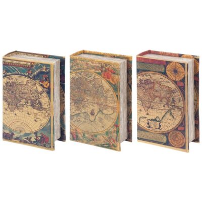 CAJA LIBRO MAPAMUNDI 17X11X5 CM  3 MOD