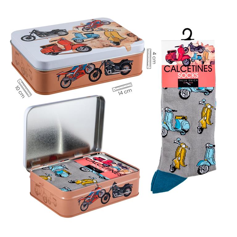 CALCETIN GRIS CON VESPA LATA