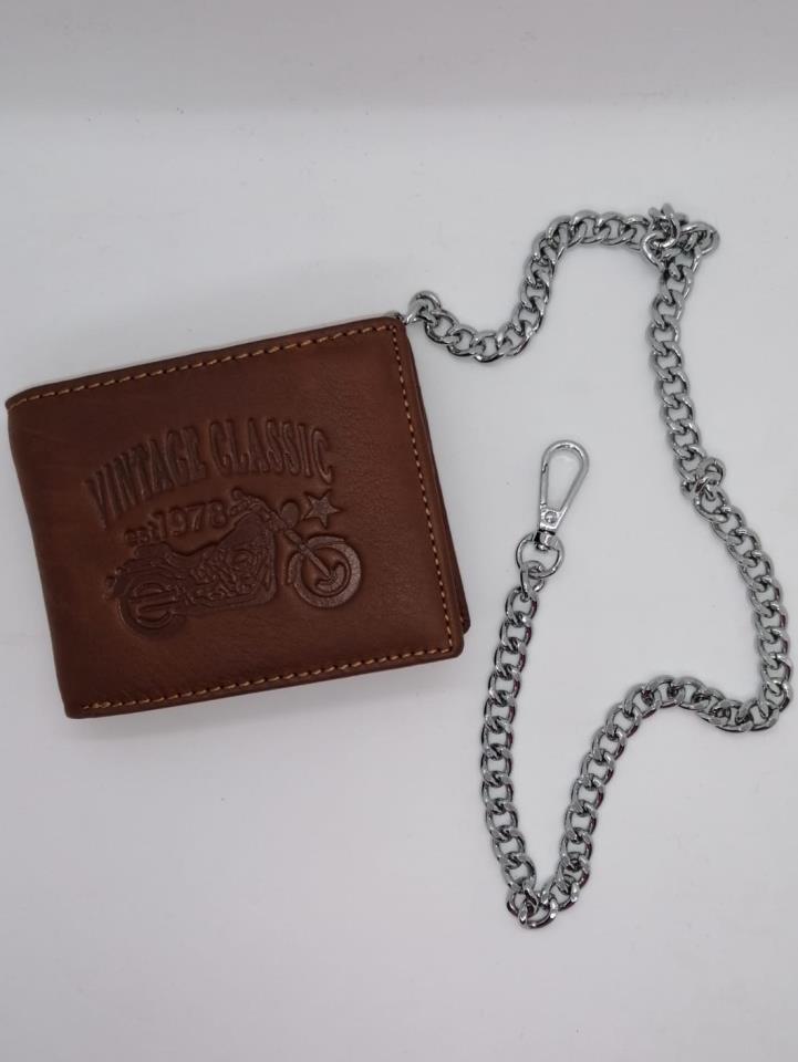 CARTERA PIEL MOTO CON CADENA