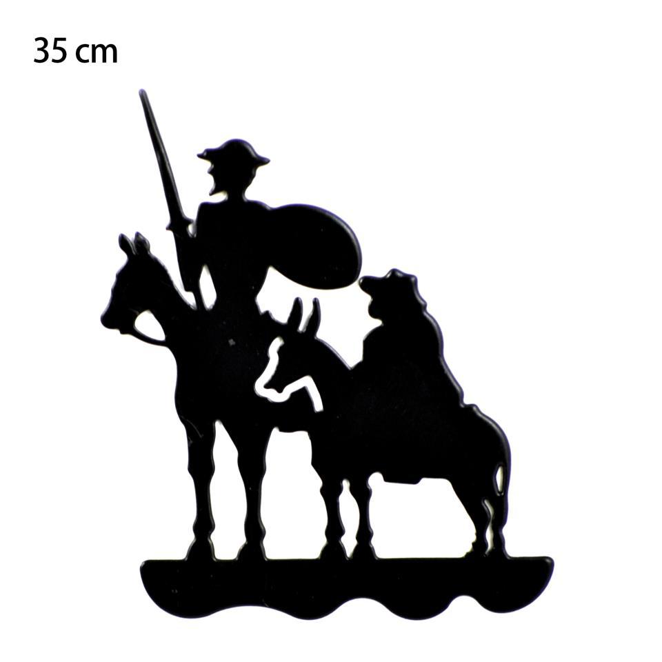 FIGURA PARED FORJA QUIJOTE-SANCHO 35 CM PERFIL