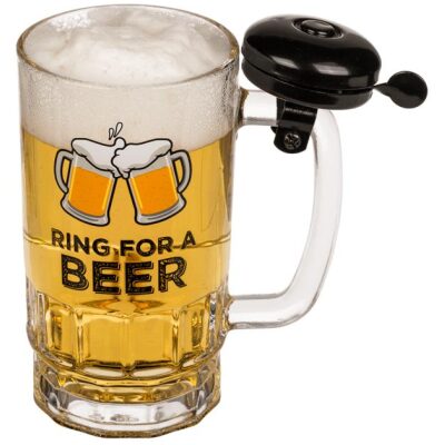 JARRA CERVEZA VIDRIO CON TIMBRE