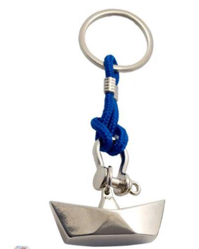 LLAVERO BARCO PAPEL CUERDA AZUL LATA