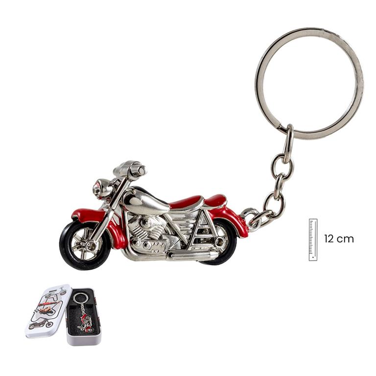LLAVERO MOTO ESMALTE ROJA