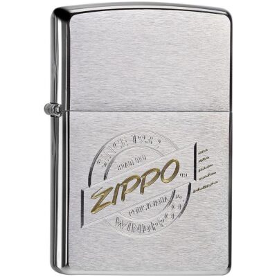 MECHERO ZIPPO PLATEADO LOGO DORADO