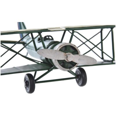 METAL AVION BIPLANO 16 CM  COL SURT