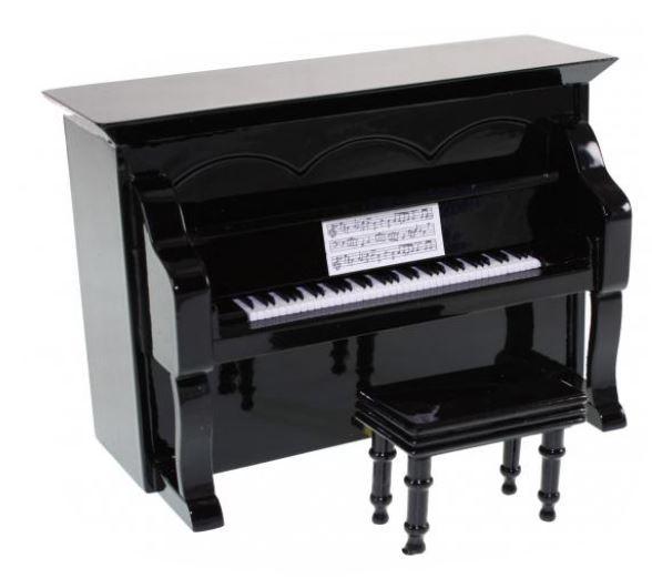 MINIATURA MUSICAL PIANO PARED NEGRO 13 CM