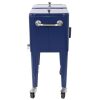 NEVERA JARDIN  DE ACERO AZUL CON RUEDAS  56L