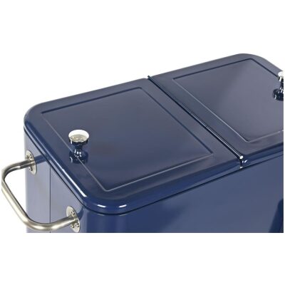 NEVERA JARDIN  DE ACERO AZUL CON RUEDAS  56L