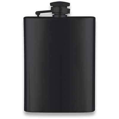 PETACA 8 OZ  ACERO NEGRO