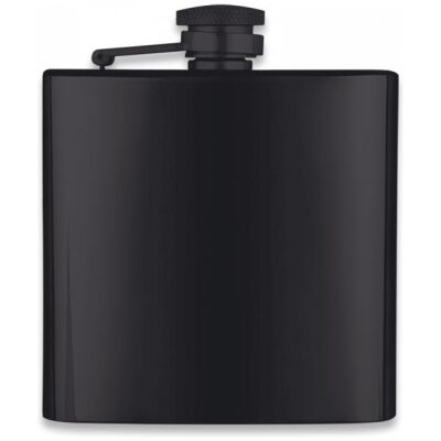 PETACA INOX  NEGRA 6 OZ 