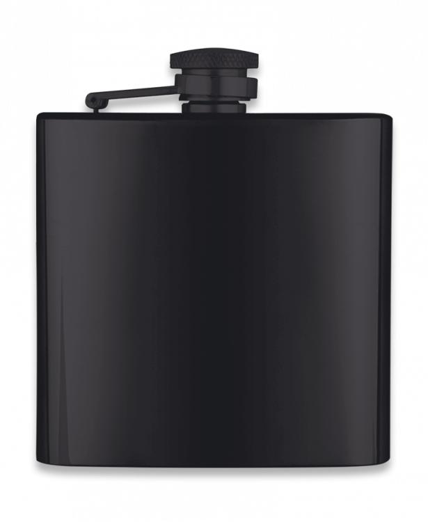 PETACA INOX NEGRA 6 OZ