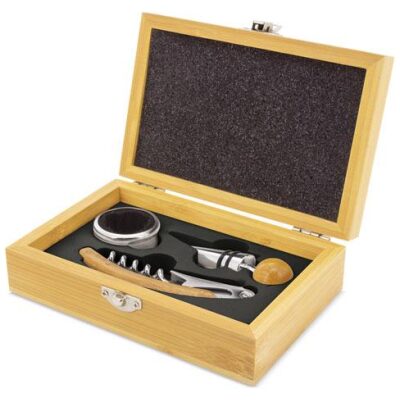 SET VINO BAMBU 3 PIEZAS SIENA