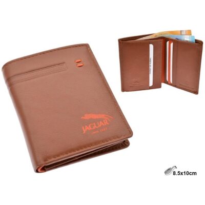 CARTERA JAGUAR VERTICAL CUERO-NARANJA