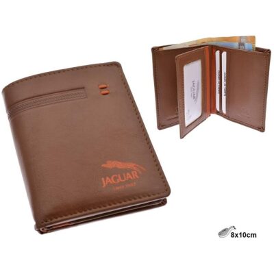 CARTERA JAGUAR VERTICAL MONEDERO CUERO -VERDE