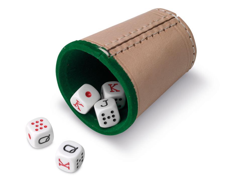 DADOS POCKER CUBILETE PIEL INT FIELTRO VERDE