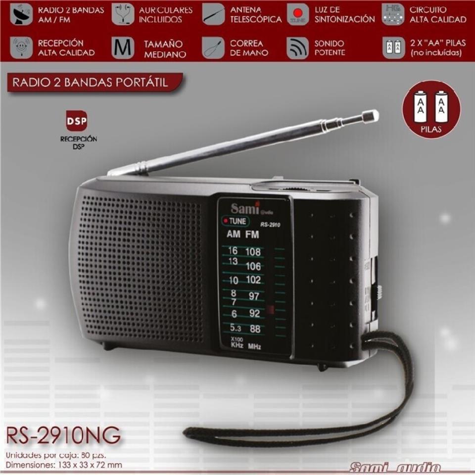 RADIO BOLSILLO SAMI HORIZONTAL NEGRA
