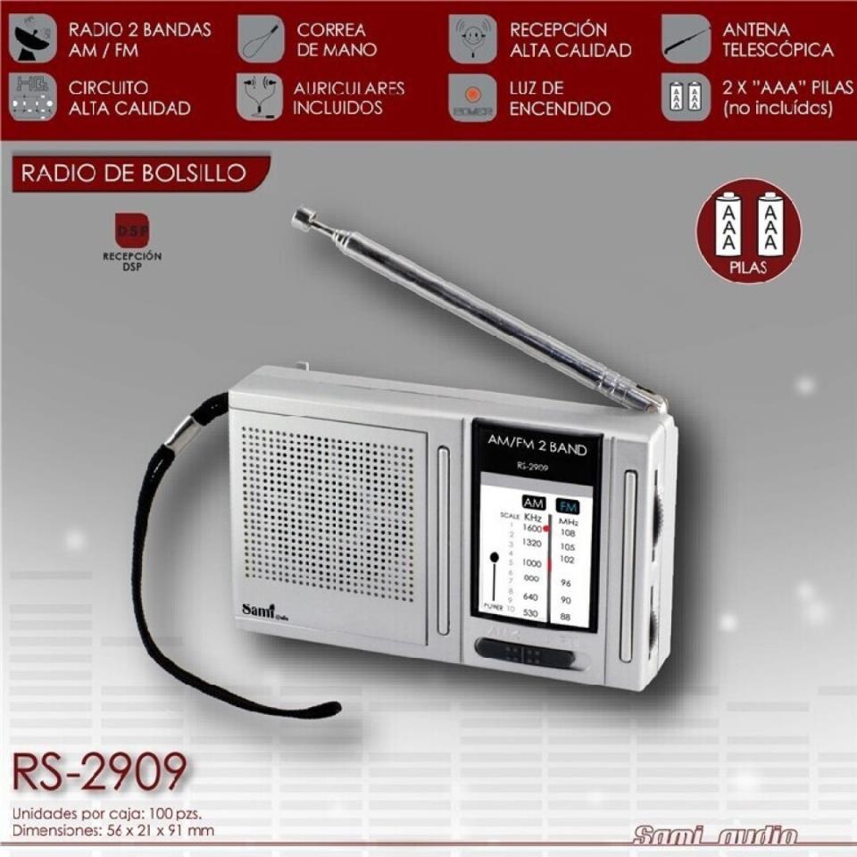 RADIO BOLSILLO SAMI HORIZONTAL PLATA
