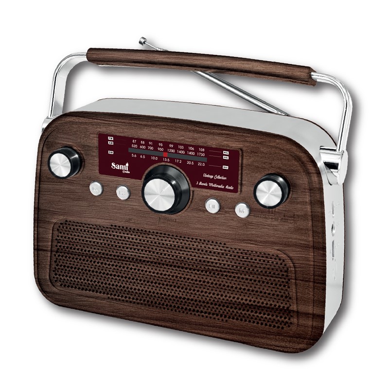 RADIO RETRO SAMI MARRON MADERA 3 BANDAS