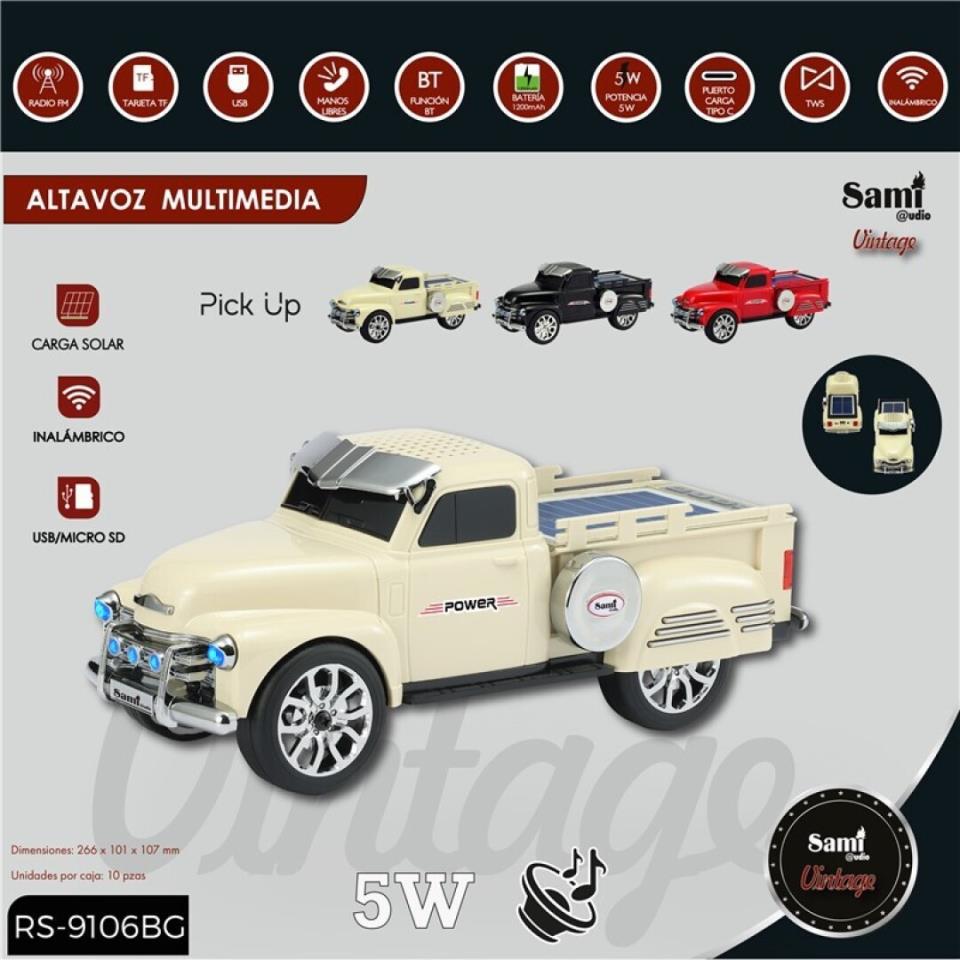 RADIO ALTAVOZ CAMIONETA RETRO BEIG