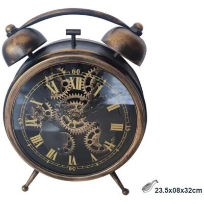 RELOJ MESA ENGRANAJES REDONDO MAPAMUNDI