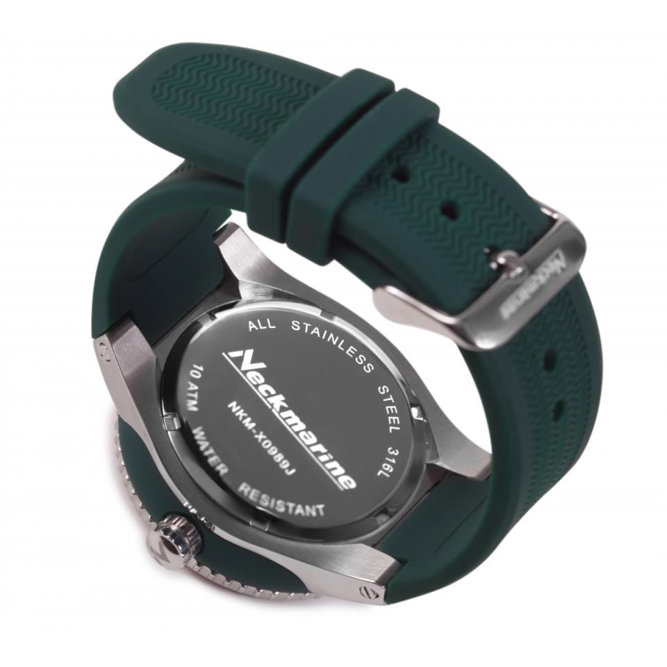 RELOJ NECKMARINE BIG EXTRA GRUESO CAUCHO VERDE