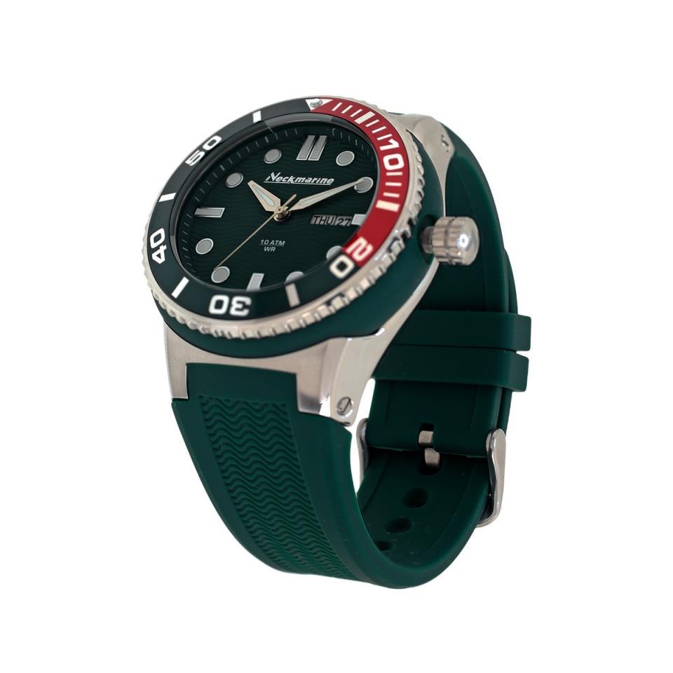 RELOJ NECKMARINE BIG EXTRA GRUESO CAUCHO VERDE